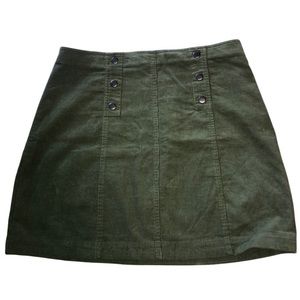 Hollister Corduroy Mini Skirt Green Size Medium